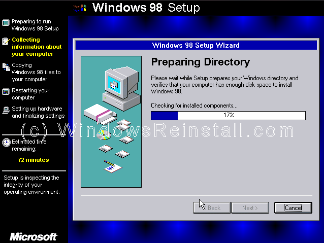 install windows 98 on bochs